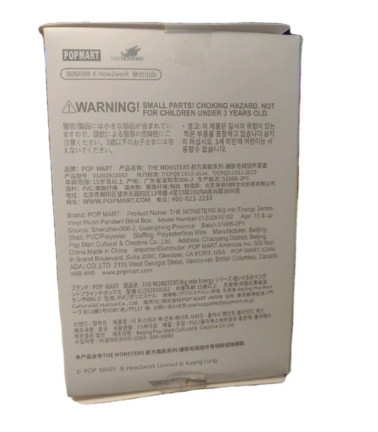 The Monsters Big into Energy Plush Labubu Popmart (1 Blind Box ) Mystery Figure