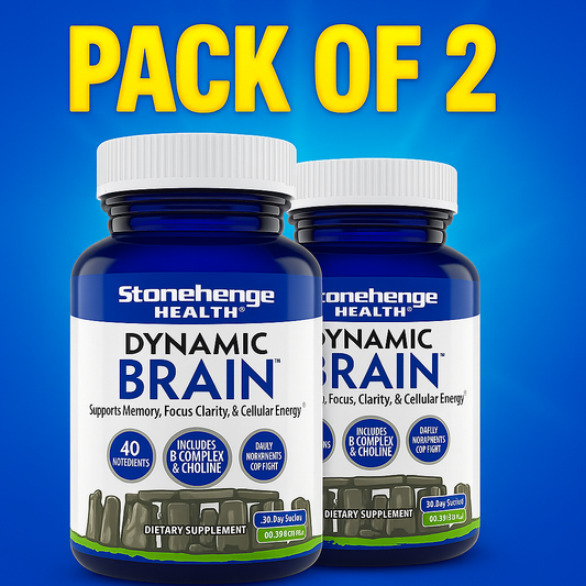 Stonehenge Health Dynamic Brain – Advanced Nootropic Supplement for Memory, Focus & Clarity( Pack of 2)