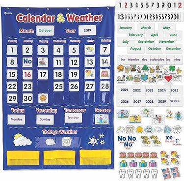 Learning Resources Calendar & Weather Pocket Chart Engage Kids with Interactive Learning Tools