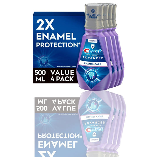 Crest Pro-Health Advanced Alcohol-Free Mouthwash | Anticavity Fluoride Enamel Care | CPC Formula | 16.9 fl oz (Pack of 4)