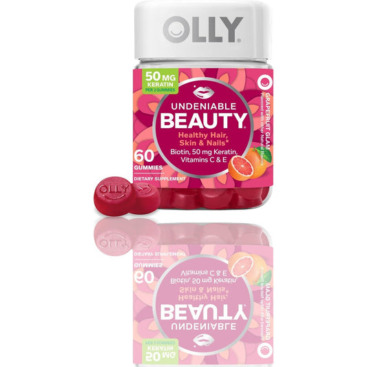 OLLY Undeniable Beauty Gummies – Biotin, Vitamin C & Keratin for Hair, Skin & Nails, 30-Day Supply, Gluten-Free Grapefruit Flavor - Ballimart