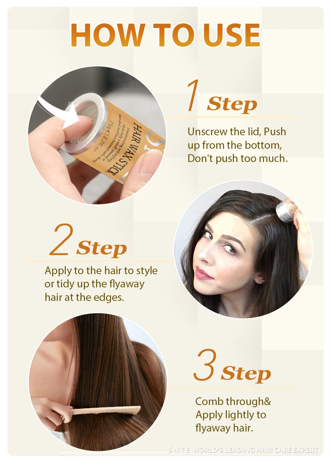 Samnyte Hair Wax Stick | Nourishing Hair Styling Stick for Women & Kids | Tames Flyaways & Frizz | Slick Stick for Buns & Updos, 18 Nutrient Formula - 2.7 Fl Oz - Ballimart
