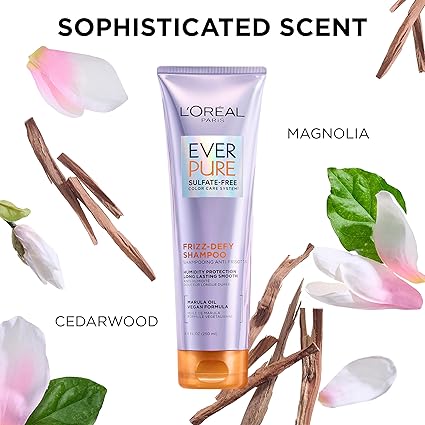 L’Oréal Paris EverPure Hair Care Bundle – Frizz Defy & Moisture Solutions Luxurious sulfate-free, vegan formulas enriched with premium botanicals for frizz control, hydration, and vibrant color protection.