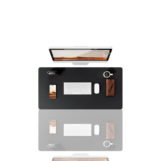 YSAGi Leather Desk Pad Protector - Large Non-Slip PU Leather Office Desk Mat, Waterproof Laptop Desk Blotter, Writing & Mouse Pad for Home and Office, 23.6" x 13.8", Black - Ballimart