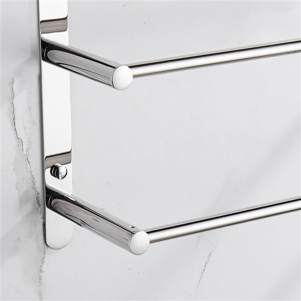 THREE Stagger Layers Towel Rack SUS304 Stainless Steel Hand Polishing Mirror Polished Finished Bathroom Accessories Set Three Towel Bars 19.6 inch bars KJWY004-50CM - Ballimart