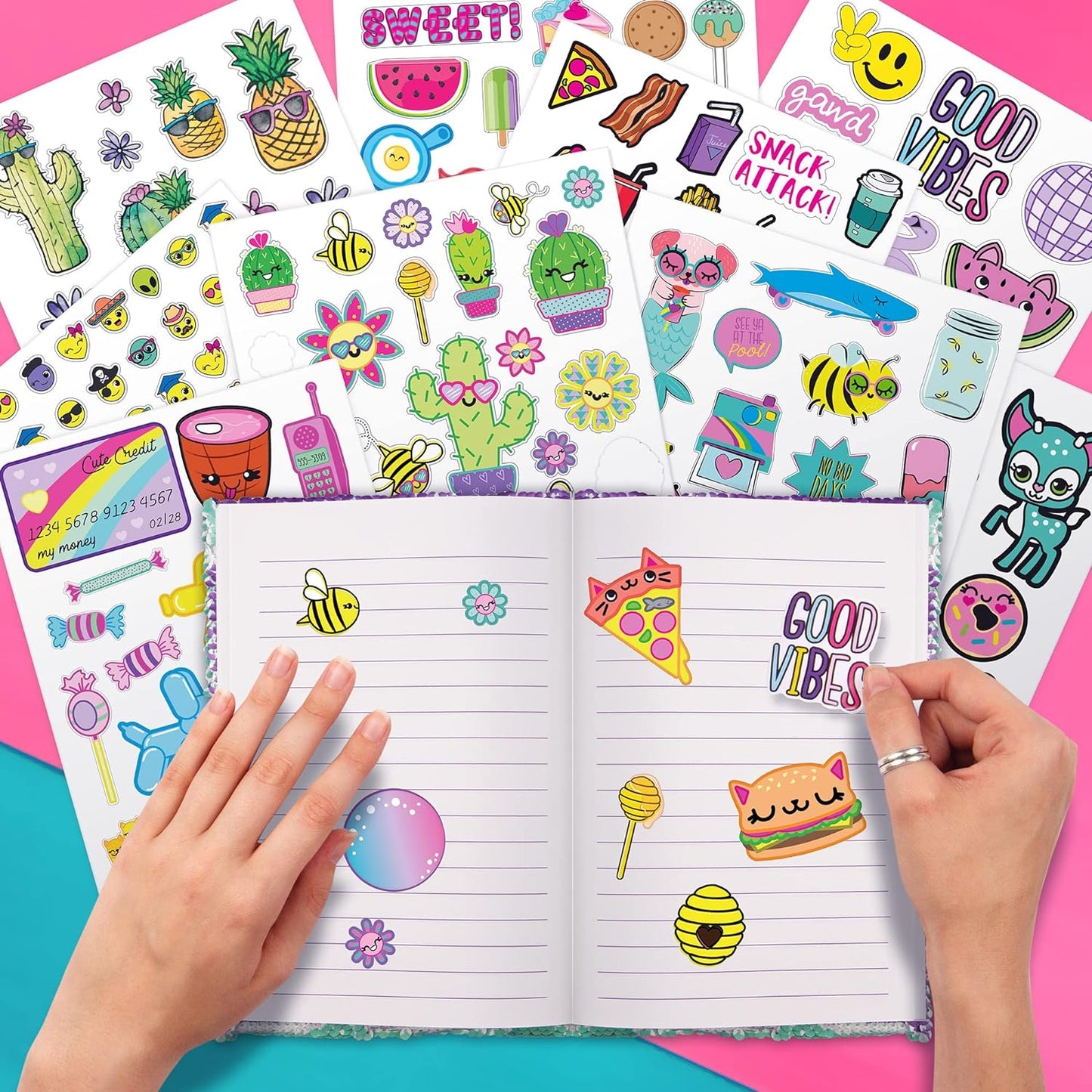 Fashion Angels 1000+ Ridiculously Cute Stickers – 40-Page Fun Sticker Book for Kids, Scrapbooking, Planners, Rewards & Gifts, Ages 6+