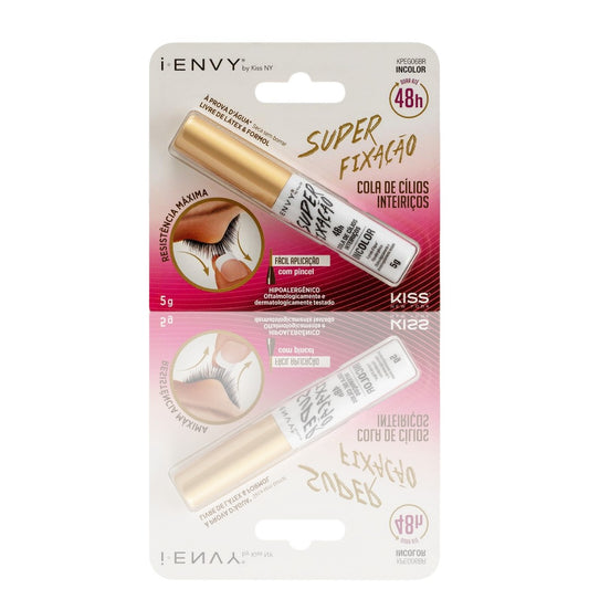 i-Envy by KISS Super Strong Hold Eyelash Adhesive (Clear) – Waterproof, Latex-Free, 48-Hour Hold Lash Glue with Brush Applicator