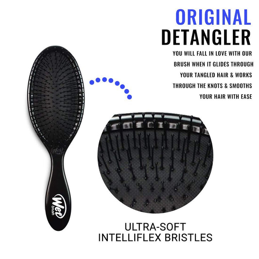 Wet Brush Original Detangler Hair Brush - Classic Black, Ultra-Soft IntelliFlex Bristles for Pain-Free Detangling | Ideal for All Hair Types, Wet & Dry - Ballimart