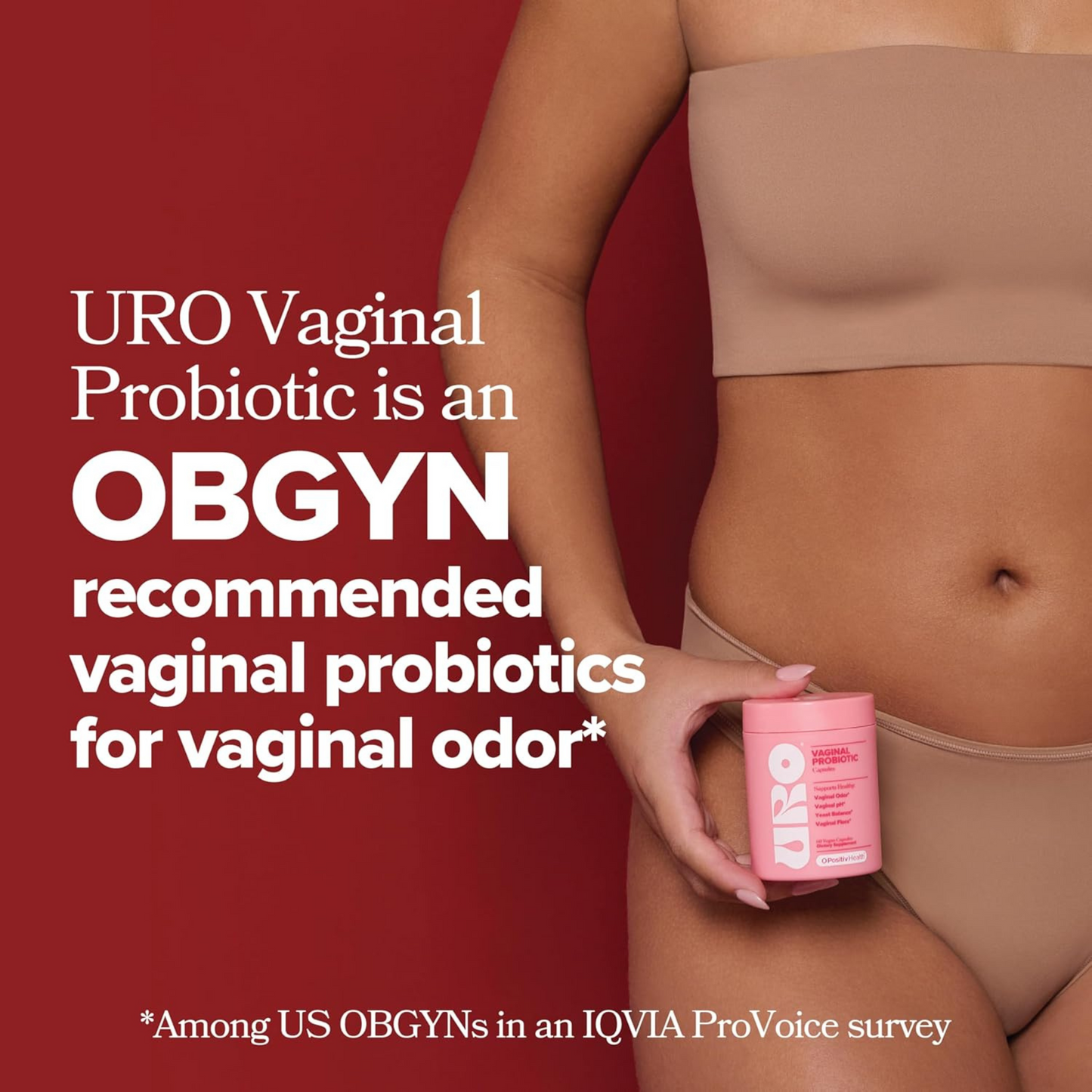 O Positiv URO Vaginal Probiotics for Women – pH Balance, Odor & Flora Support with Prebiotics & Lactobacillus – 60 Capsules