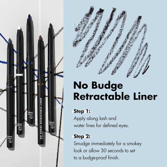 e.l.f. No Budge Retractable Eyeliner - Waterproof & Ultra-Pigmented | Vegan & Cruelty-Free - Ballimart
