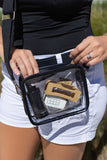 Black Clear PVC Leather Strap Crossbody Bag - Ballimart