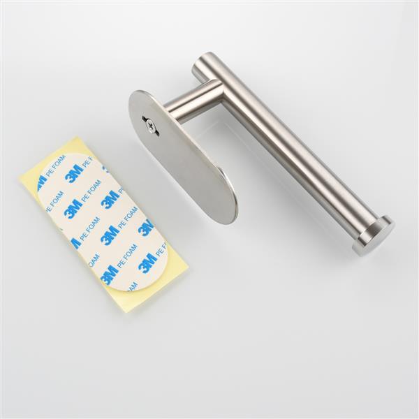Stainless Steel Toilet Paper Holder Adhensive Tissue Paper Roll Holder for Bathroom Nickel - Ballimart