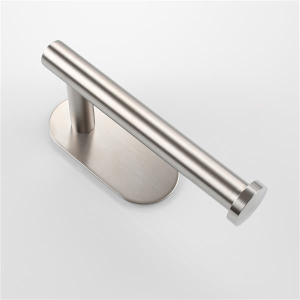 Stainless Steel Toilet Paper Holder Adhensive Tissue Paper Roll Holder for Bathroom Nickel - Ballimart