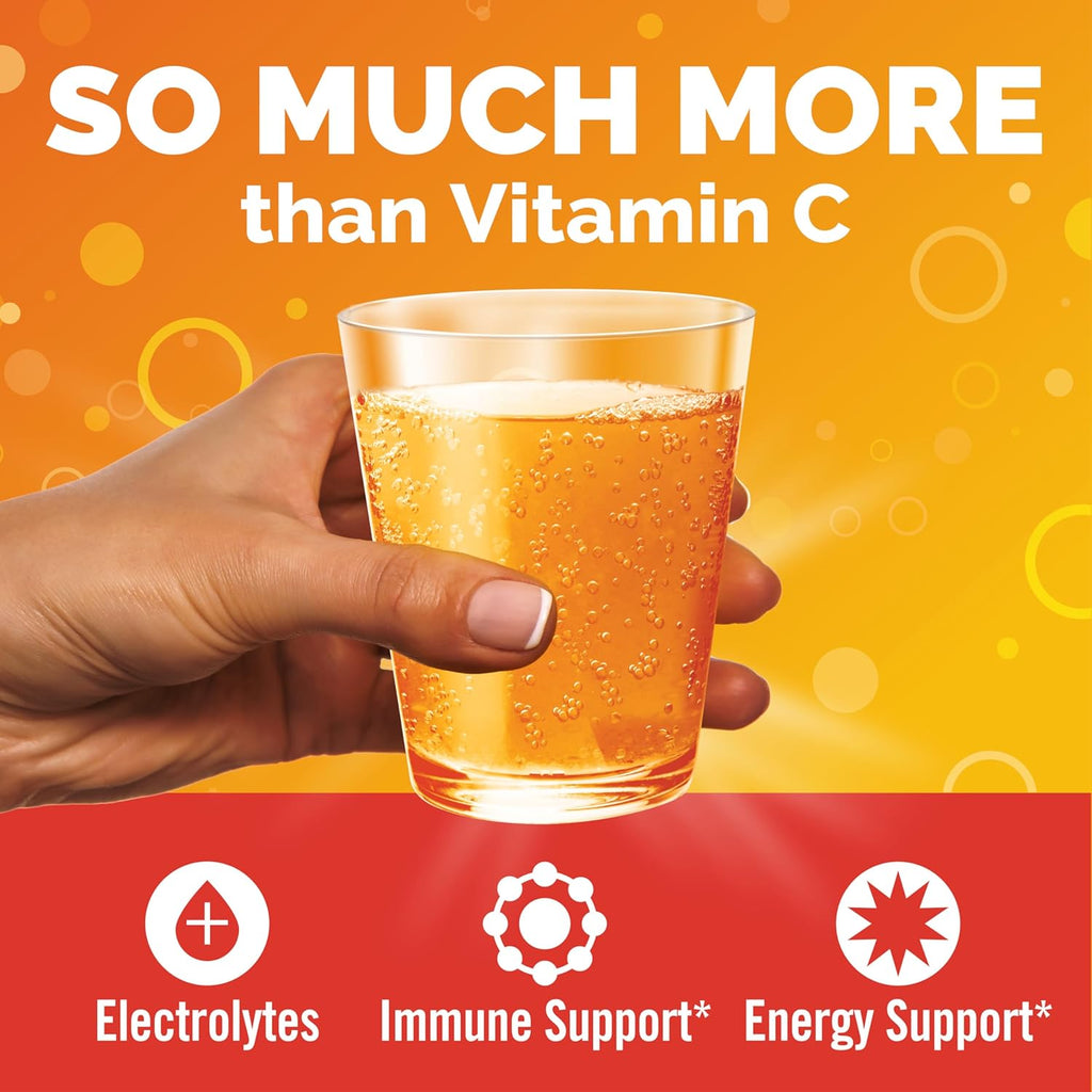 Emergen-C 1000mg Vitamin C Powder | Daily Immune Support | Caffeine-Free with Zinc, Manganese &amp; Electrolytes – Super Orange, 30 Packets