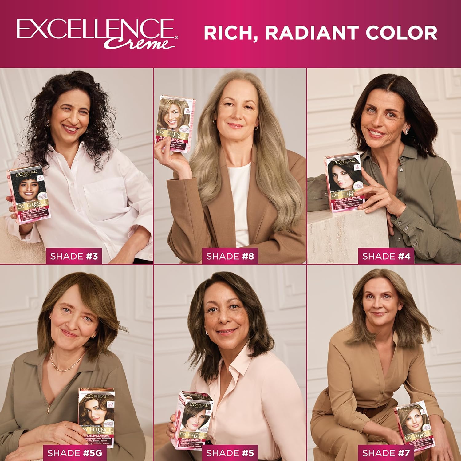 L'Oreal Paris Excellence Creme Permanent Hair Color | 6R Light Auburn | 100% Gray Coverage | Triple Care Routine for All Hair Types