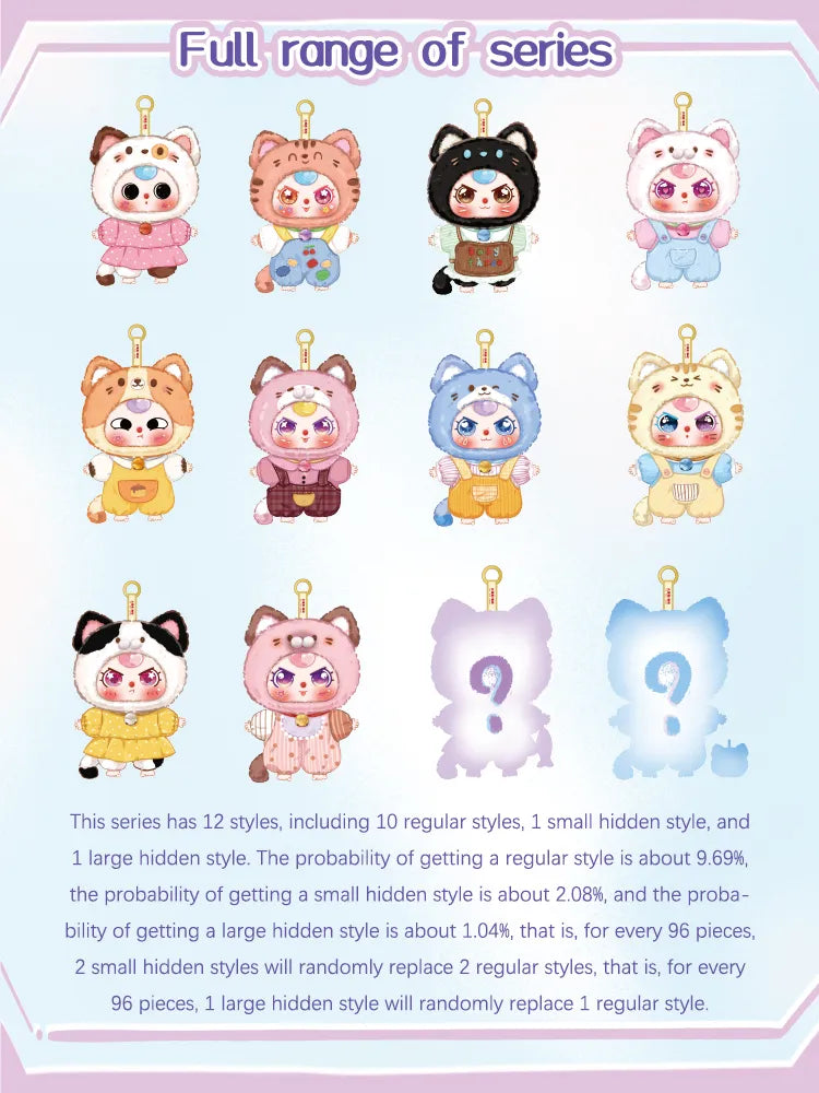 Baby Three Kitten Wardrobe Plush Series Blind Box