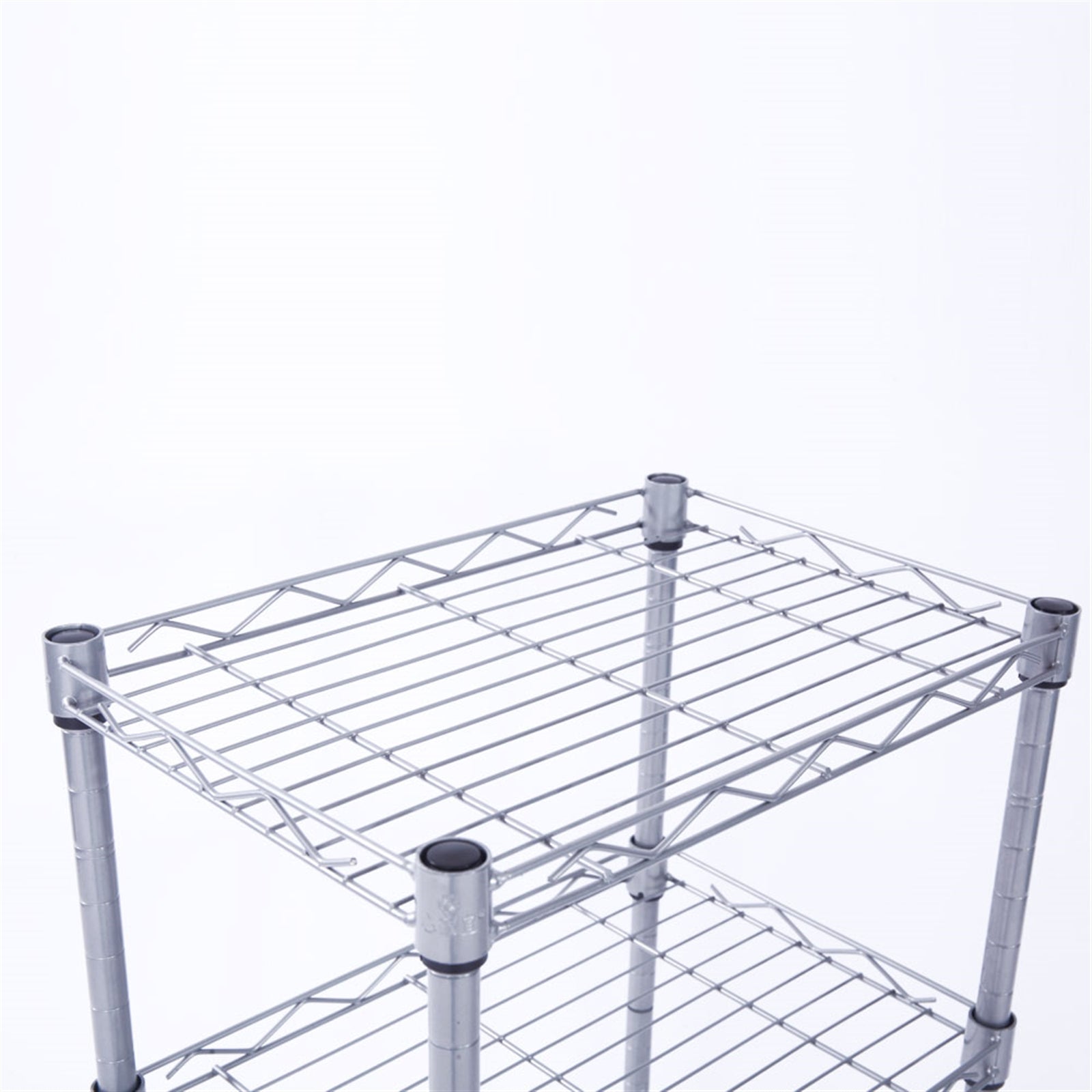 XM-207S Rectangle Carbon Steel Metal Assembly 4-Shelf Storage Rack Silver Gray - Ballimart