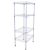 XM-207S Rectangle Carbon Steel Metal Assembly 4-Shelf Storage Rack Silver Gray - Ballimart