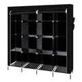 67" Clothes Closet Portable Wardrobe Clothes Storage Rack 12 Shelves 4 Side Pockets Black - Ballimart