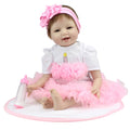 Pink Princess Skirt Fashionable Play House Toy Lovely Simulation Baby Doll with Clothes Size 22" - Ballimart