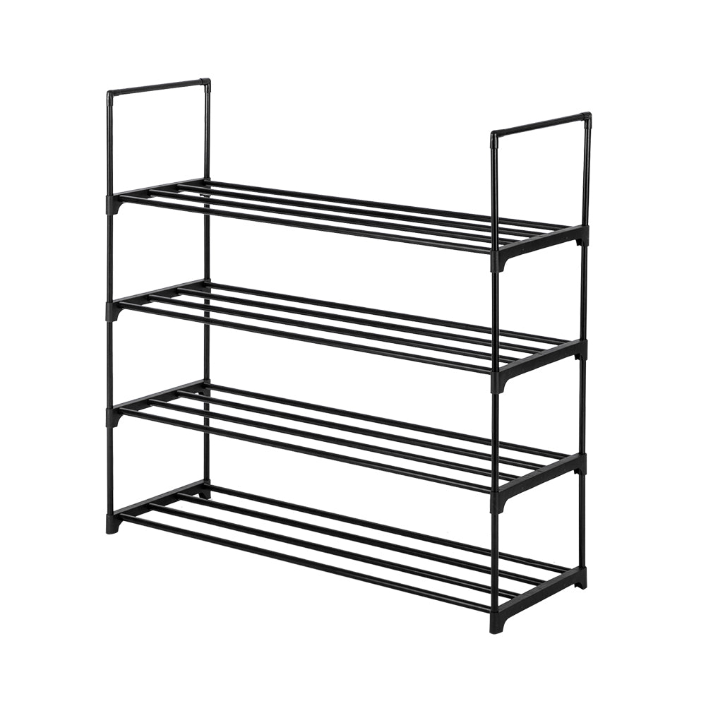 4 Tiers Shoe Rack Shoe Tower Shelf Storage Organizer For Bedroom, Entryway, Hallway, and Closet Black Color - Ballimart