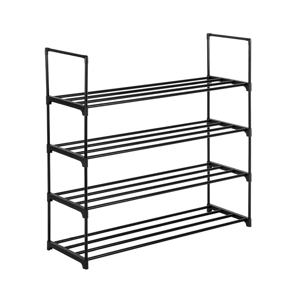 4 Tiers Shoe Rack Shoe Tower Shelf Storage Organizer For Bedroom, Entryway, Hallway, and Closet Black Color - Ballimart