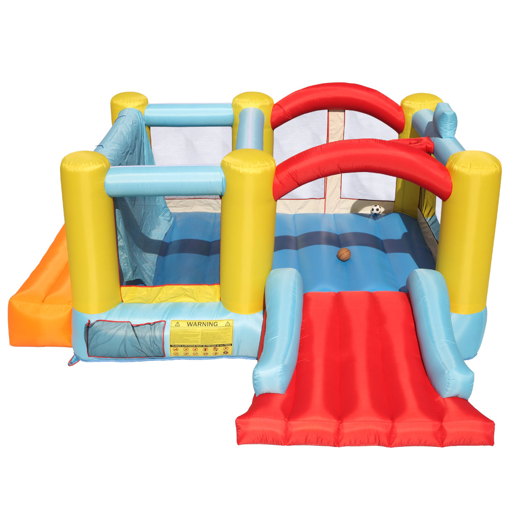 Bounce House Inflatable Jumping Castle a Basketball Hoop With Ball And a Slide - Ballimart