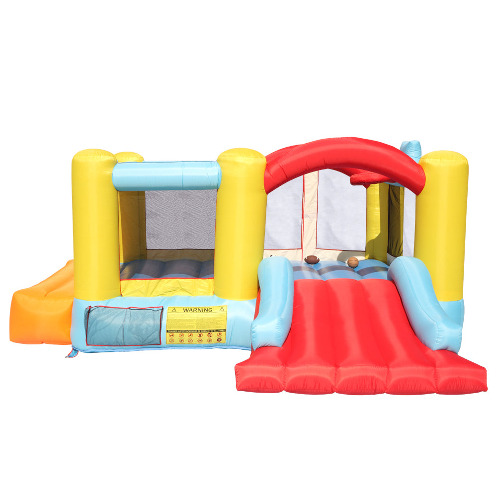 Bounce House Inflatable Jumping Castle a Basketball Hoop With Ball And a Slide - Ballimart