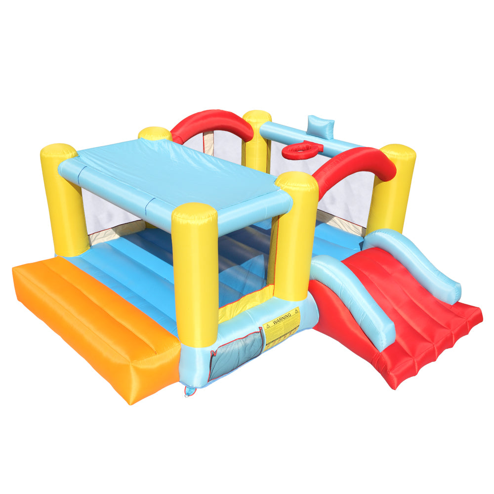 Bounce House Inflatable Jumping Castle a Basketball Hoop With Ball And a Slide - Ballimart