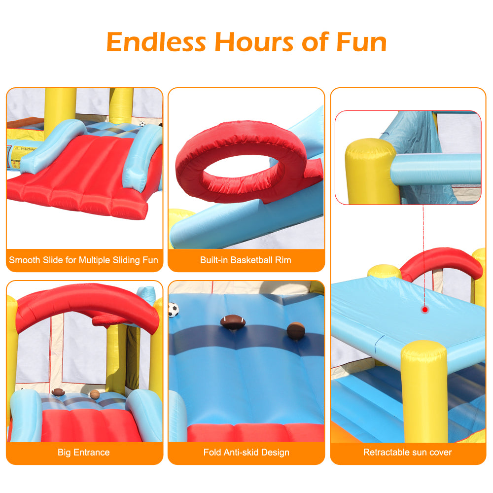 Bounce House Inflatable Jumping Castle a Basketball Hoop With Ball And a Slide