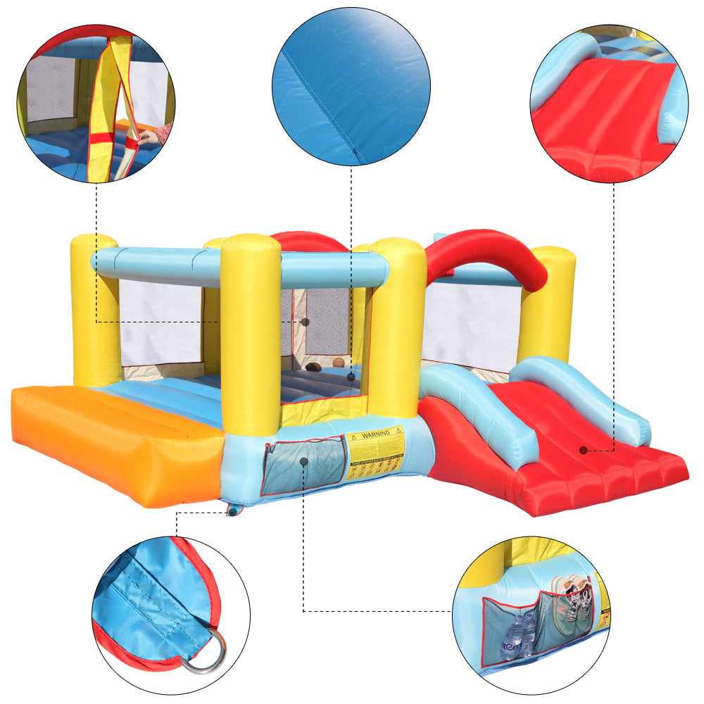 Bounce House Inflatable Jumping Castle a Basketball Hoop With Ball And a Slide - Ballimart