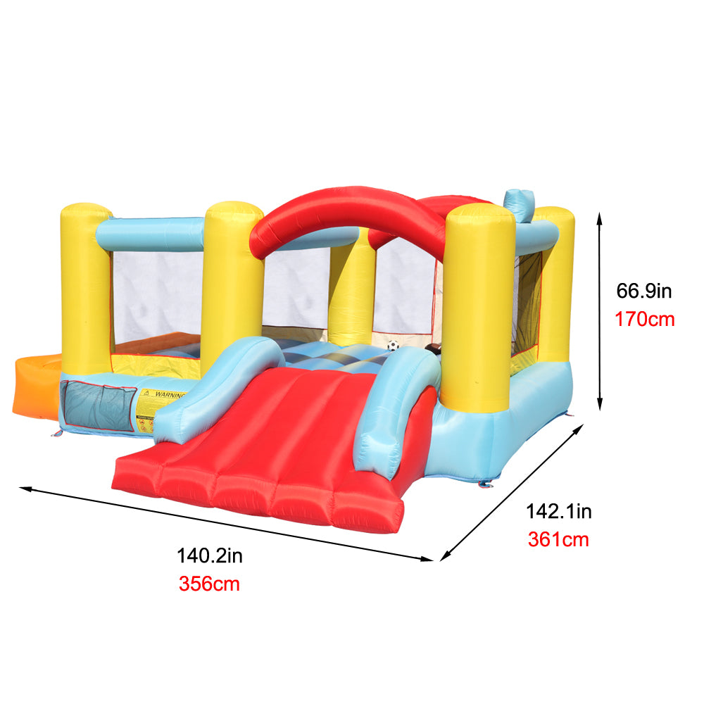 Bounce House Inflatable Jumping Castle a Basketball Hoop With Ball And a Slide - Ballimart