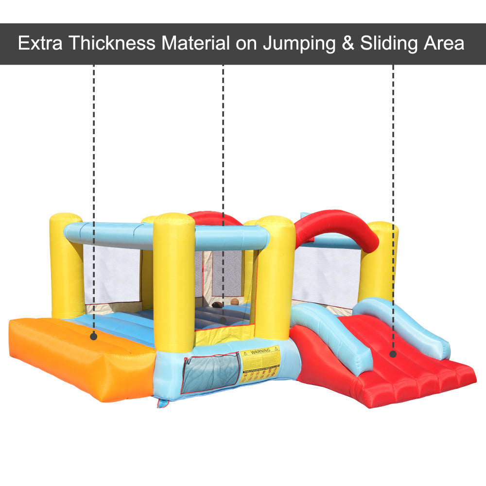 Bounce House Inflatable Jumping Castle a Basketball Hoop With Ball And a Slide - Ballimart