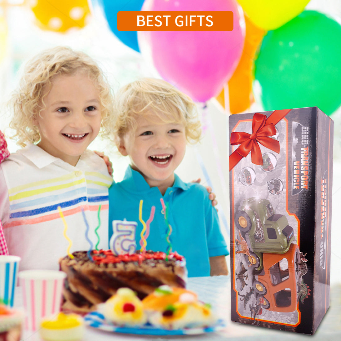 Car Truck Toy for 3 4 5 6 Years Old Boys and Girls, Dinosaur Transport Truck Including T-Rex, Pterodactyl, Brachiosaurus, for Boys & Girls(Notice: Cannot ship out the goods at weekends.) - Ballimart