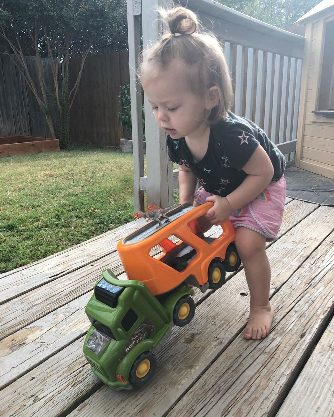 Car Truck Toy for 3 4 5 6 Years Old Boys and Girls, Dinosaur Transport Truck Including T-Rex, Pterodactyl, Brachiosaurus, for Boys & Girls(Notice: Cannot ship out the goods at weekends.) - Ballimart
