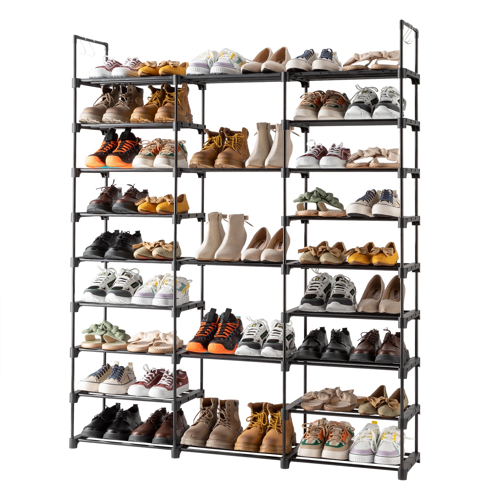 9 Tiers Shoe Rack Storage Organizer Shoe Shelf Organizer for Entryway Holds 50-55 Pairs Shoe, Stackable Shoe Cabinet Shoe Rack - Ballimart