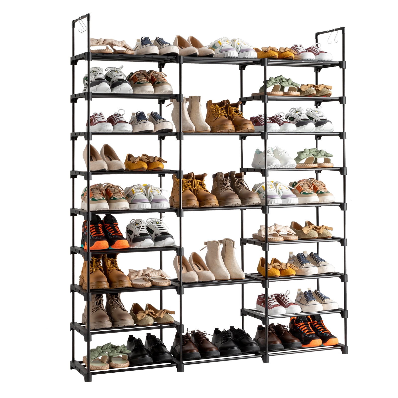 9 Tiers Shoe Rack Storage Organizer Shoe Shelf Organizer for Entryway Holds 50-55 Pairs Shoe, Stackable Shoe Cabinet Shoe Rack - Ballimart