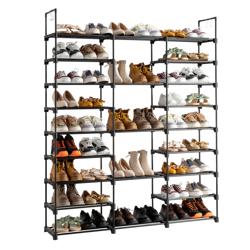 9 Tiers Shoe Rack Storage Organizer Shoe Shelf Organizer for Entryway Holds 50-55 Pairs Shoe, Stackable Shoe Cabinet Shoe Rack - Ballimart
