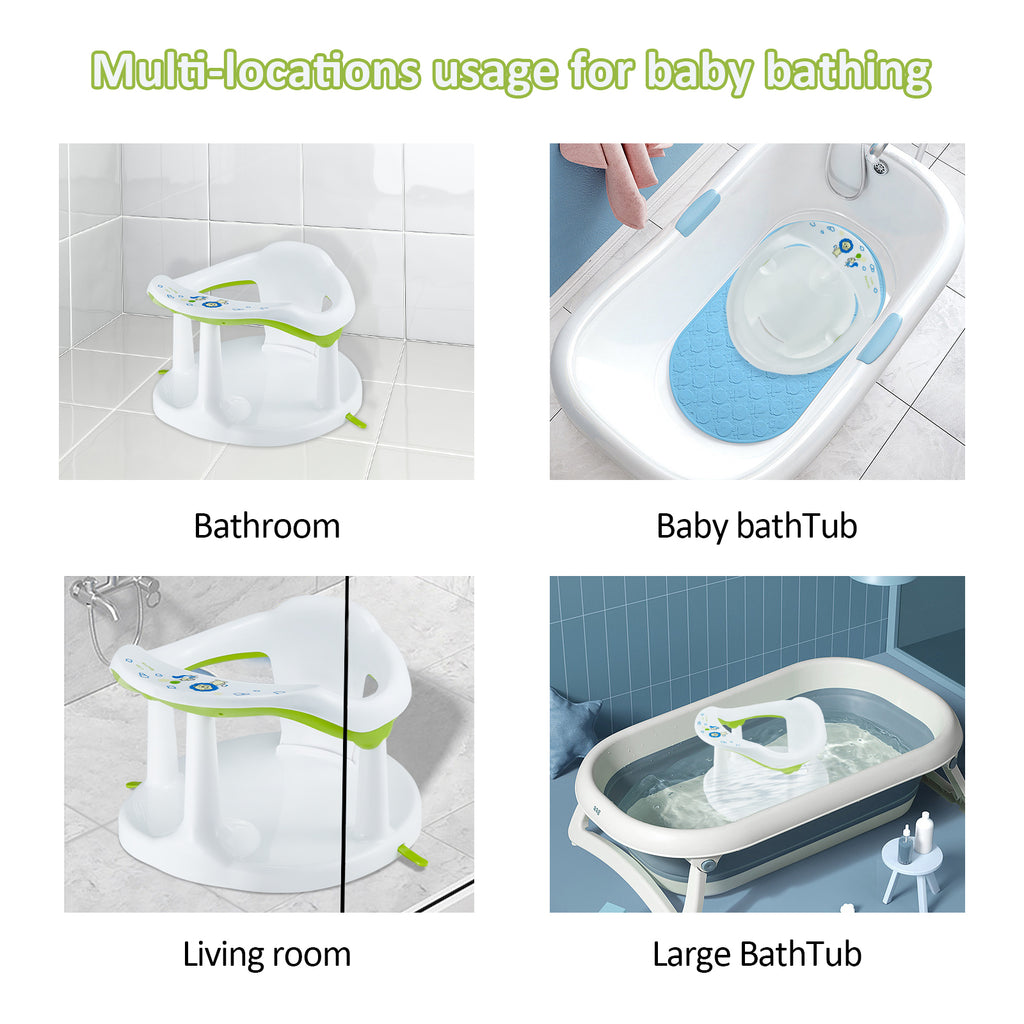 Baby Bath Seat,Baby Bath Chair, Newborn Shower Seat Bathtub Seat Cushion Children's Wrap-Around Shower Chair for 6 Months&Up (White) - Ballimart