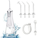 Water Flosser for Teeth Cleaning, Cordless Water Flosser with Adjustable Level Pressure, 300ML Detachable Water Tank, 5 Water Jet Replacements, IPX6 Waterproof - Ballimart