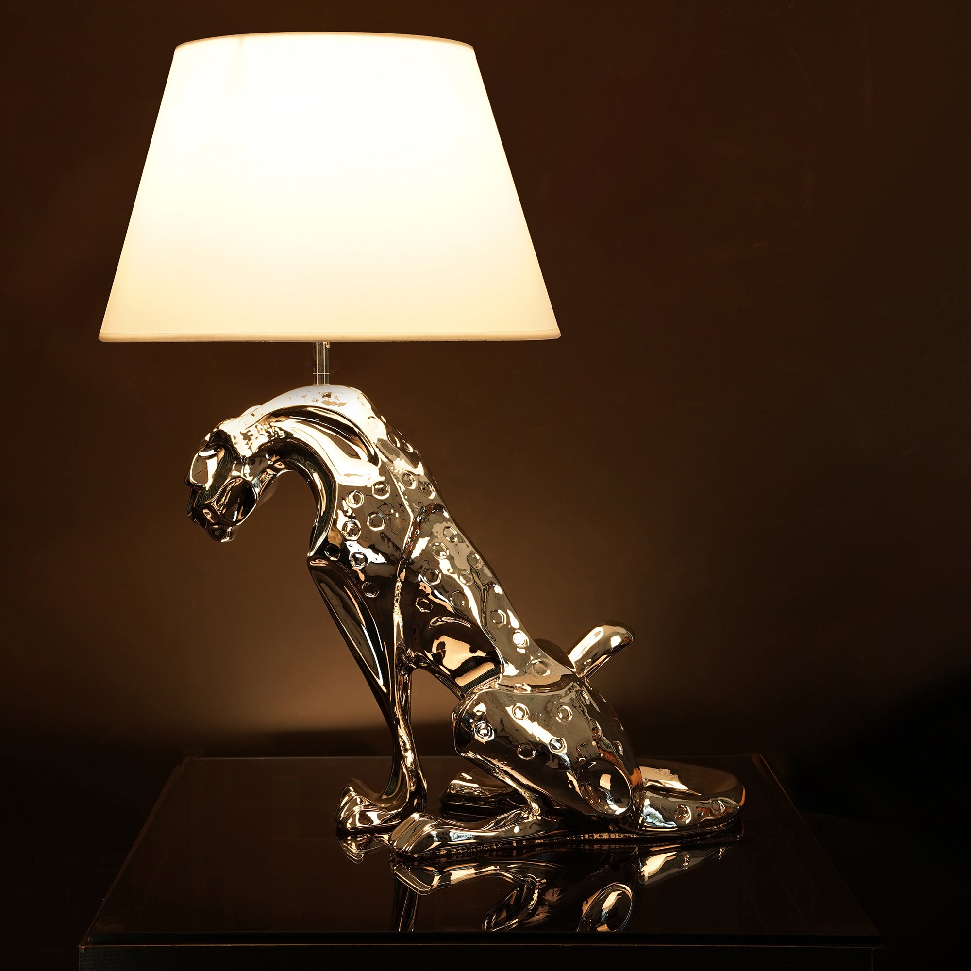 Jaguar Table Lamp // Silver,holiday gifts,furniture,desk lamp,