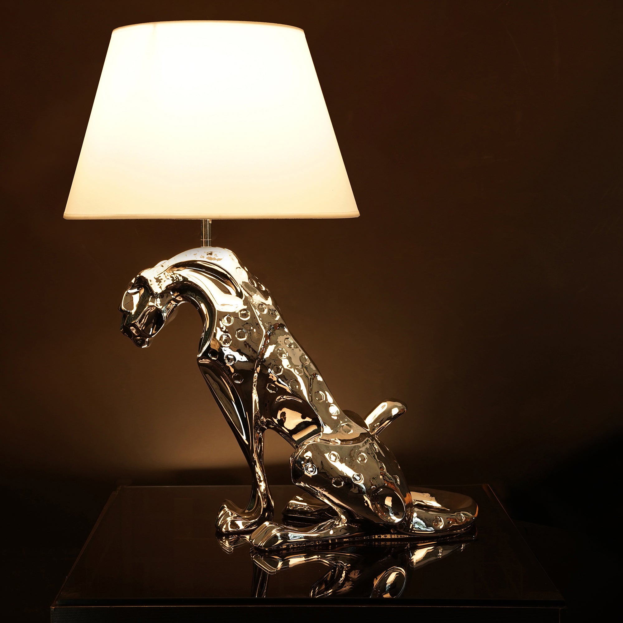 Jaguar Table Lamp // Silver,holiday gifts,furniture,desk lamp, - Ballimart