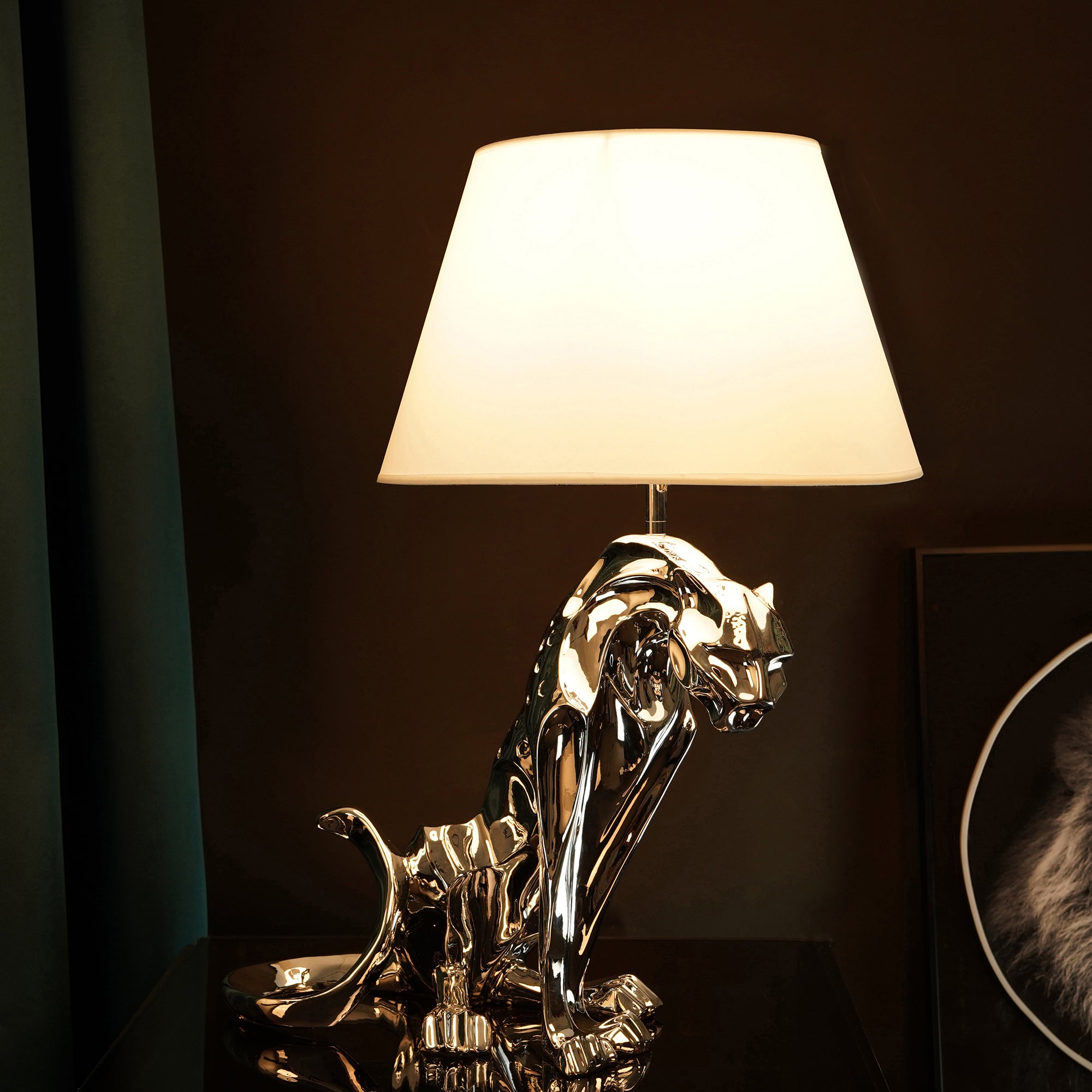 Jaguar Table Lamp // Silver,holiday gifts,furniture,desk lamp, - Ballimart