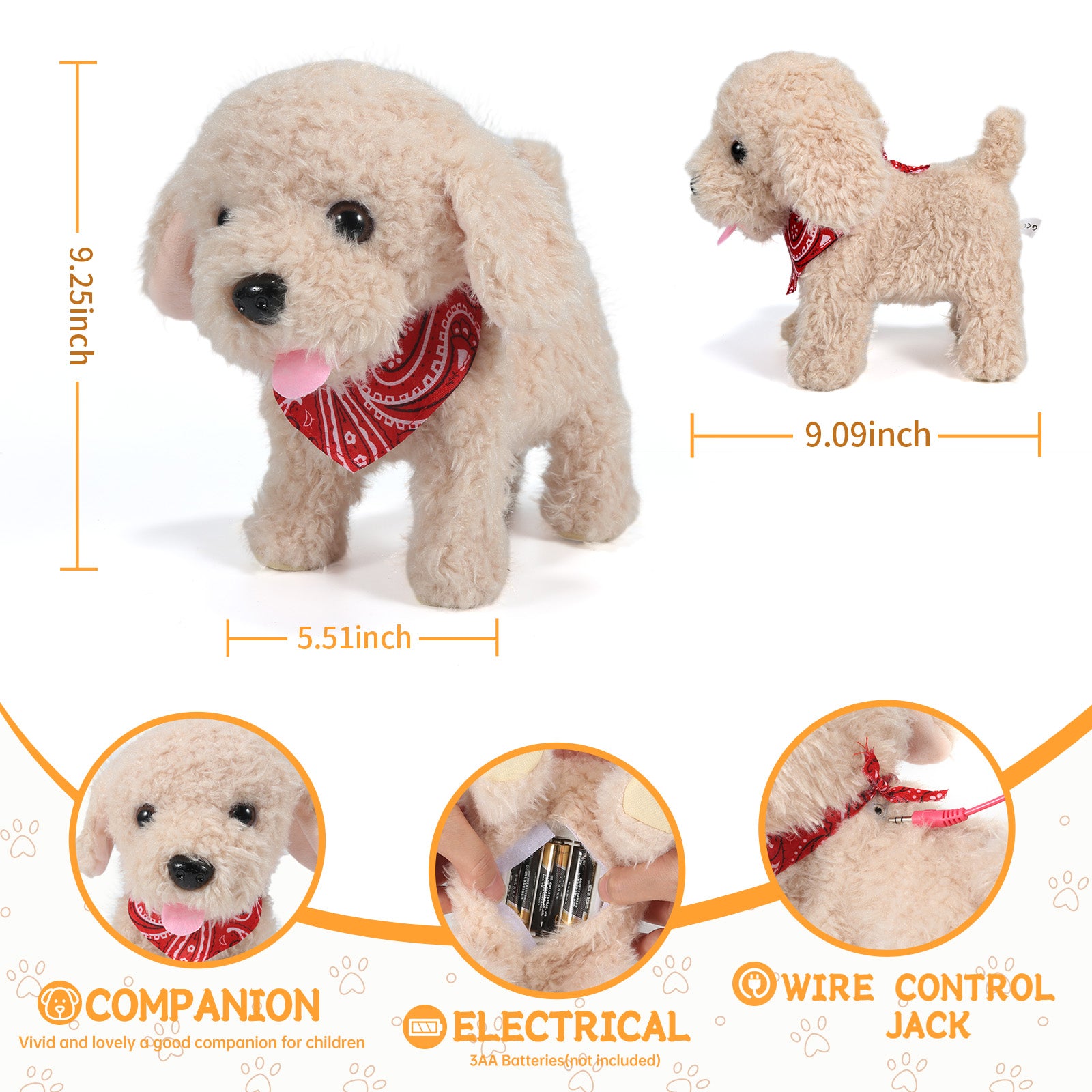 Spark Imagination with a Lifelike Walking, Barking, and Tail-Wagging Toy Pet! Complete Grooming Set and Leash Included for Kids' Creative Play and Learn(Golden Retriever)(Shipment from FBA) - Ballimart