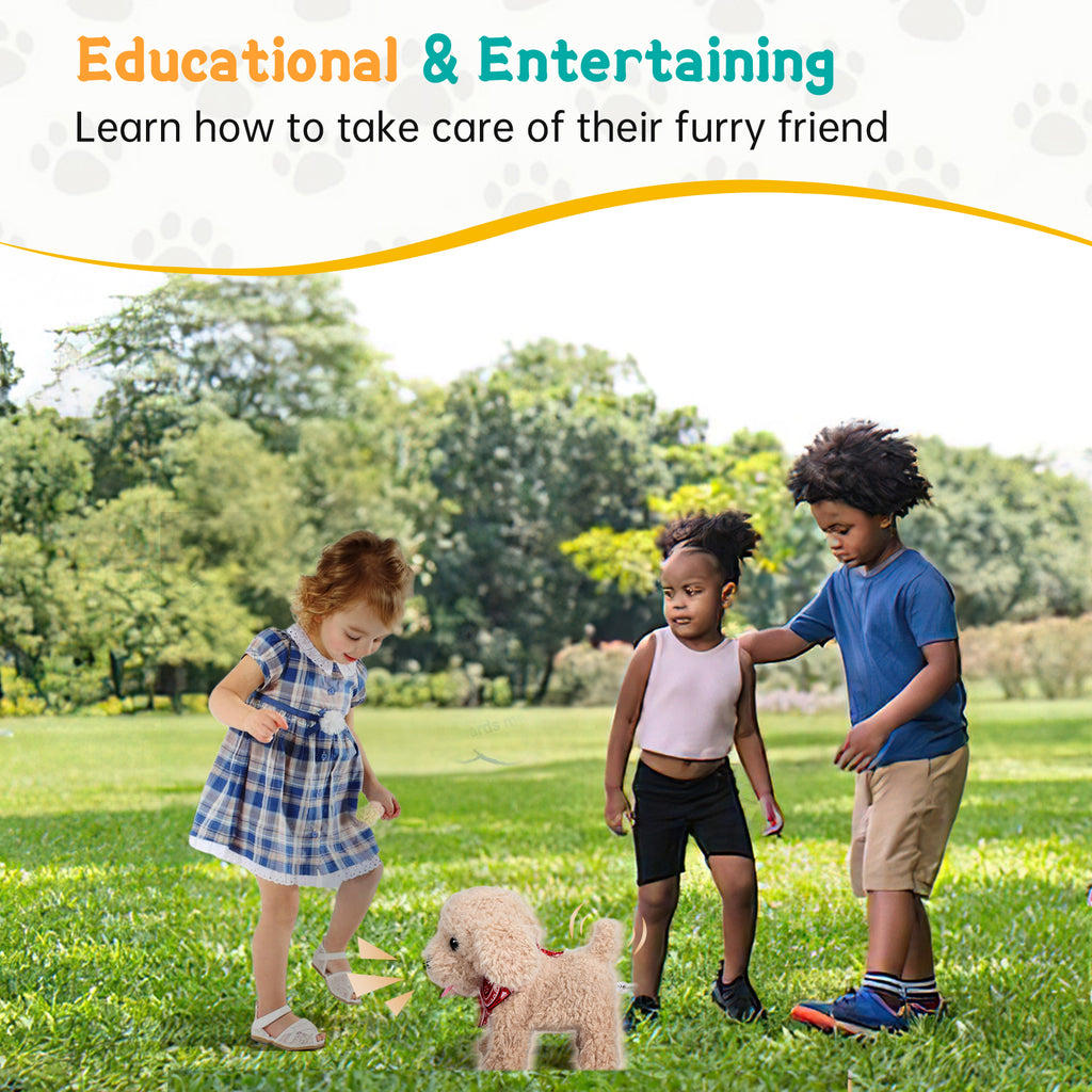 Spark Imagination with a Lifelike Walking, Barking, and Tail-Wagging Toy Pet! Complete Grooming Set and Leash Included for Kids' Creative Play and Learn(Golden Retriever)(Shipment from FBA) - Ballimart