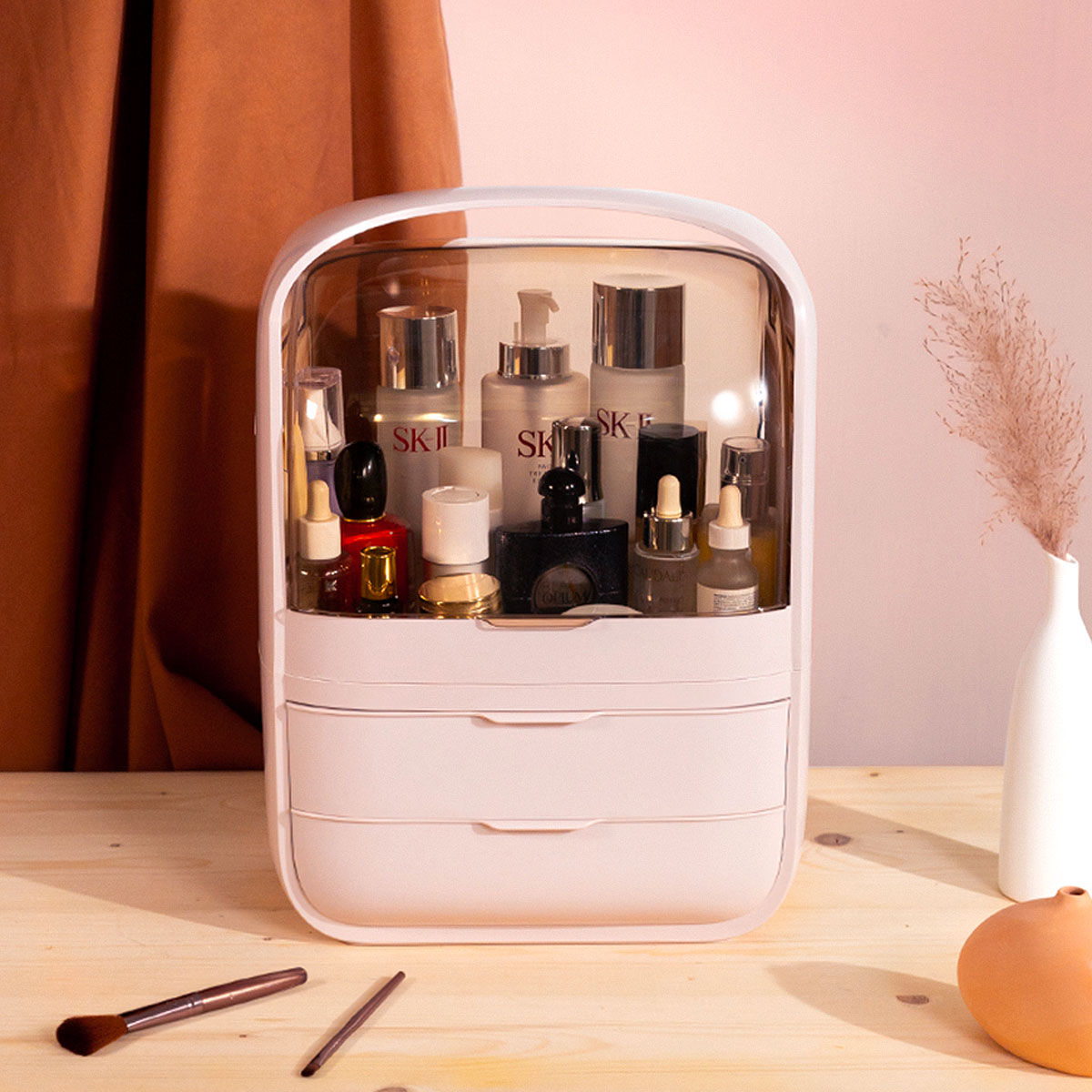 Joybos® Modern Makeup Storage Box With Drawer Pink - Ballimart