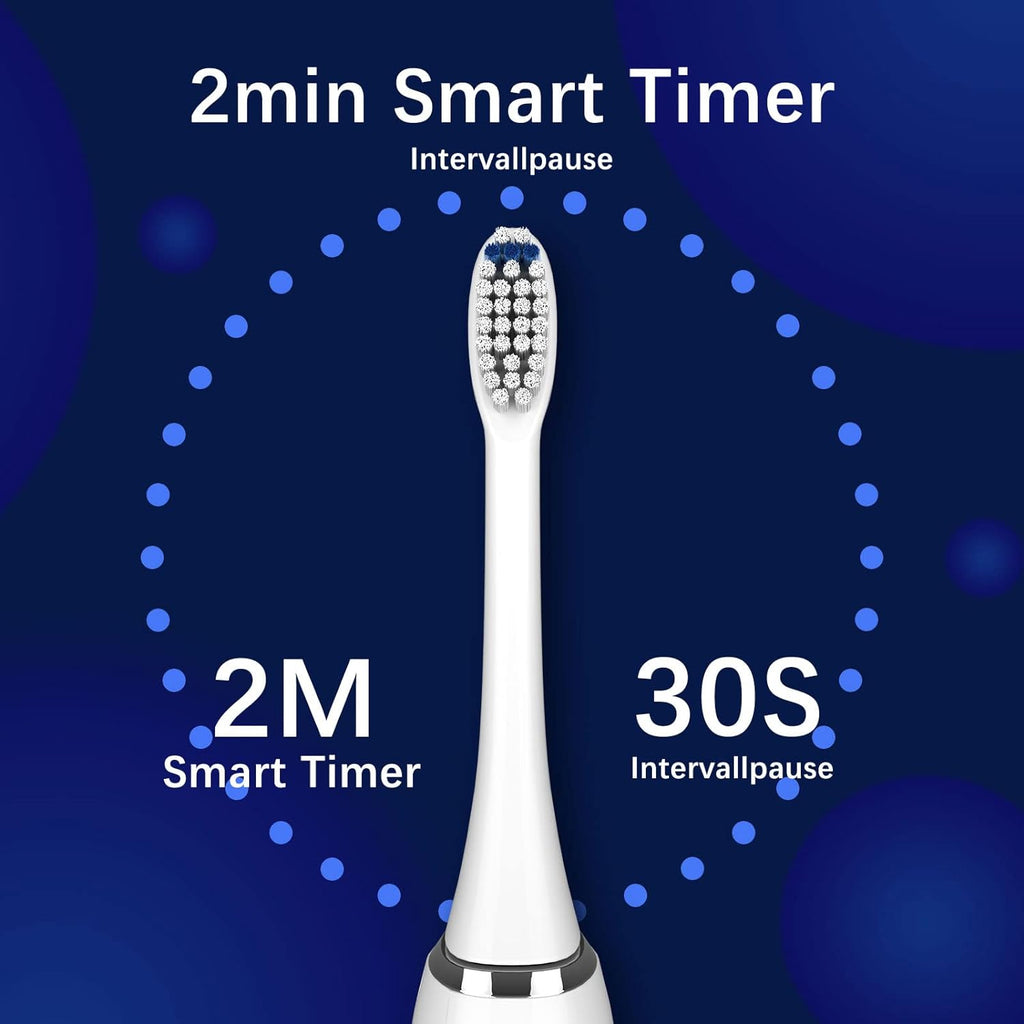 Electric Toothbrush Sonic Toothbrush, 5 Cleaning Modes for Dental Care, Screen Display, Gift Man/Woman, 4 Replacement Heads - Ballimart