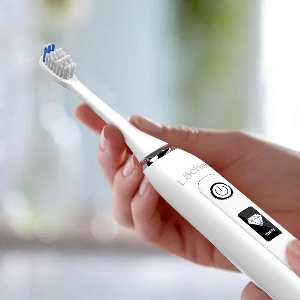 Electric Toothbrush Sonic Toothbrush, 5 Cleaning Modes for Dental Care, Screen Display, Gift Man/Woman, 4 Replacement Heads - Ballimart