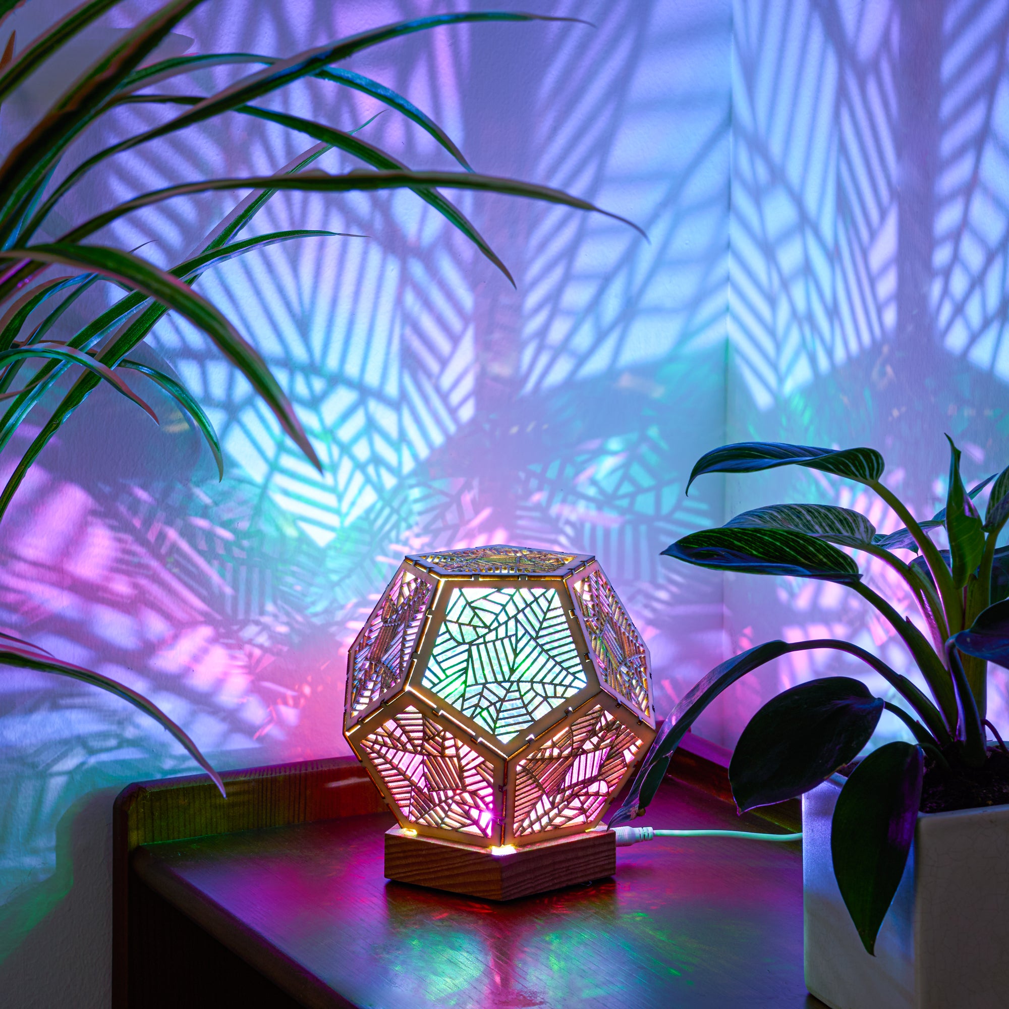 LED Colorful dodecahedron Night Light Bohemian Polar Star Accent Lamp Projector - Ballimart