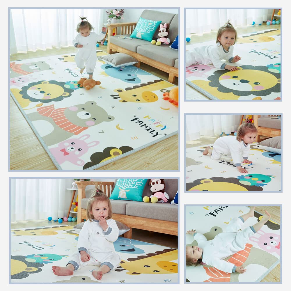 Baby Play Mat for Floor, Reversible Foam Play Mat for Baby, Non-Toxic Baby Floor Mat, Haute Collection Crawling Mat, Rolling Kids Play Mat, One-Piece Waterproof Playmat for Babies - Ballimart